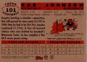 2001 Topps Heritage #101 Rob Johnson Back