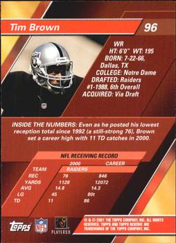 2001 Topps Reserve #96 Tim Brown Back