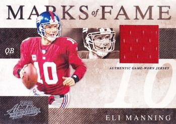 2008 Playoff Absolute Memorabilia - Marks of Fame Materials #MOF-29 Eli Manning Front