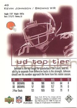 2001 Upper Deck Top Tier #40 Kevin Johnson Back
