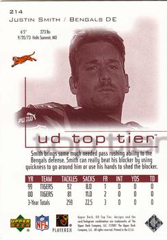 2001 Upper Deck Top Tier #214 Justin Smith Back