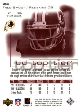 2001 Upper Deck Top Tier #250 Fred Smoot Back