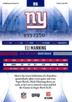 2008 Playoff Absolute Memorabilia - Spectrum Blue #96 Eli Manning Back