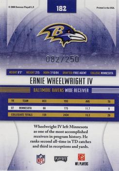 2008 Playoff Absolute Memorabilia - Spectrum Blue #182 Ernie Wheelwright IV Back