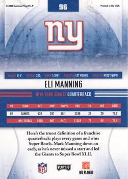 2008 Playoff Absolute Memorabilia - Spectrum Red #96 Eli Manning Back