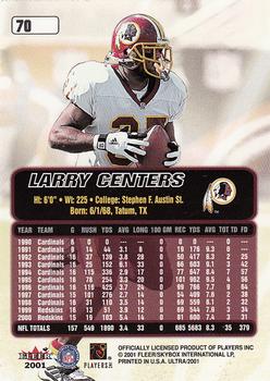 2001 Ultra #70 Larry Centers Back