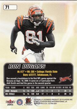 2001 Ultra #71 Ron Dugans Back