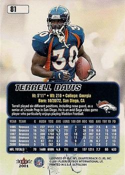 2001 Ultra #81 Terrell Davis Back