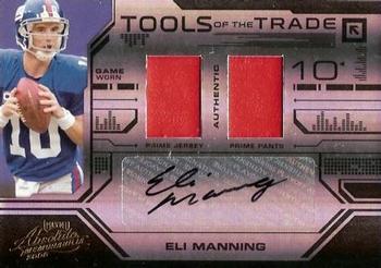 2008 Playoff Absolute Memorabilia - Tools of the Trade Double Material Autographs Black Spectrum #TOTT 11 Eli Manning Front