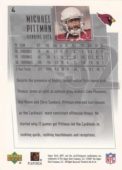 2001 Upper Deck MVP #4 Michael Pittman Back