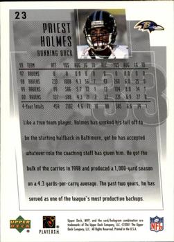 2001 Upper Deck MVP #23 Priest Holmes Back