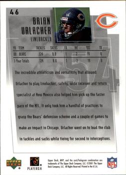 2001 Upper Deck MVP #46 Brian Urlacher Back