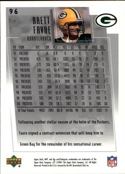 2001 Upper Deck MVP #96 Brett Favre Back