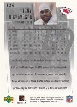 2001 Upper Deck MVP #126 Tony Richardson Back