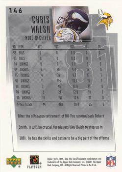 2001 Upper Deck MVP #146 Chris Walsh Back