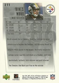 2001 Upper Deck MVP #211 Hines Ward Back
