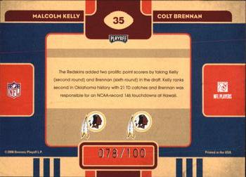 2008 Playoff Contenders - Draft Class Gold #35 Malcolm Kelly / Colt Brennan Back