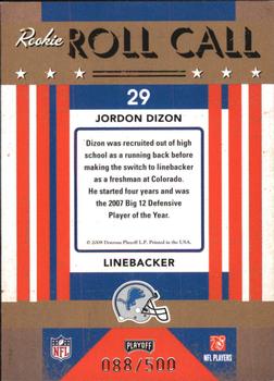 2008 Playoff Contenders - Rookie Roll Call #29 Jordon Dizon Back