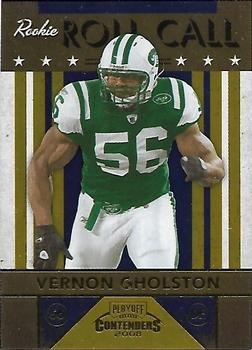 2008 Playoff Contenders - Rookie Roll Call Gold #1 Vernon Gholston Front