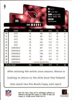 2001 Upper Deck Victory #9 Rob Moore Back
