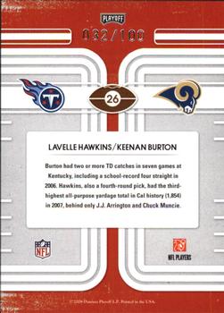 2008 Playoff Contenders - Round Numbers Gold #26 Lavelle Hawkins / Keenan Burton Back