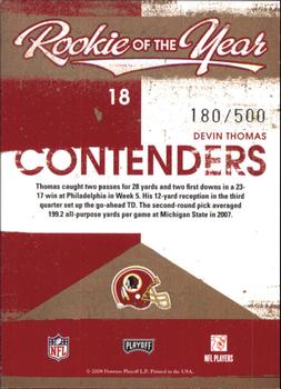 2008 Playoff Contenders - ROY Contenders #18 Devin Thomas Back