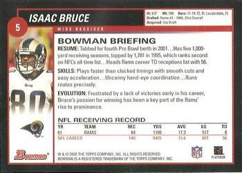 2002 Bowman #5 Isaac Bruce Back