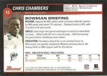 2002 Bowman #13 Chris Chambers Back