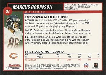 2002 Bowman Chrome #97 Marcus Robinson Back