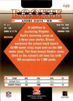 2002 Donruss #249 Andre Davis Back