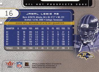 2002 Fleer Hot Prospects #16 Jamal Lewis Back