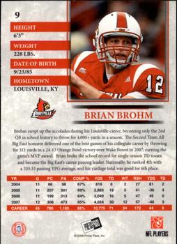 2008 Press Pass - Reflectors #9 Brian Brohm Back