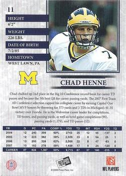 2008 Press Pass - Reflectors #11 Chad Henne Back