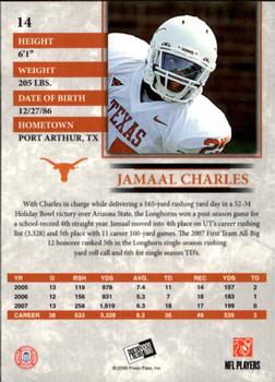 2008 Press Pass - Reflectors #14 Jamaal Charles Back