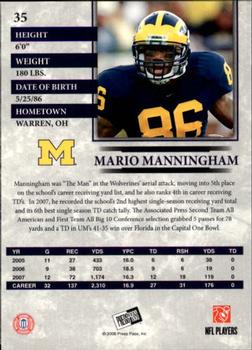 2008 Press Pass - Reflectors #35 Mario Manningham Back