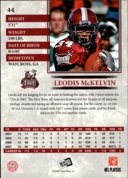2008 Press Pass - Reflectors #44 Leodis McKelvin Back