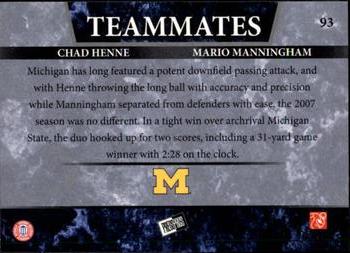 2008 Press Pass - Reflectors #93 Chad Henne / Mario Manningham Back