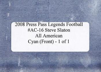 2008 Press Pass Legends - All Conference Printing Plates Back Cyan #AC-16 Steve Slaton Back