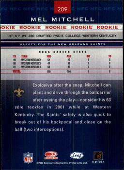2002 Leaf Rookies & Stars #209 Mel Mitchell Back