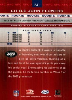 2002 Leaf Rookies & Stars #241 John Flowers Back