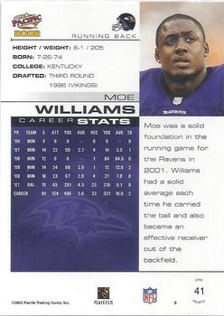 2002 Pacific #41 Moe Williams Back