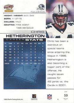 2002 Pacific #59 Chris Hetherington Back