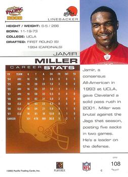 2002 Pacific #108 Jamir Miller Back