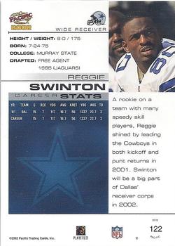 2002 Pacific #122 Reggie Swinton Back