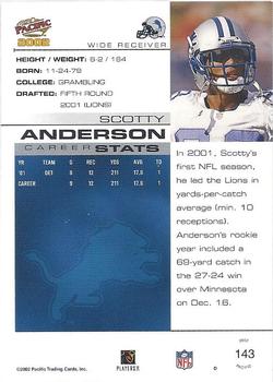 2002 Pacific #143 Scotty Anderson Back
