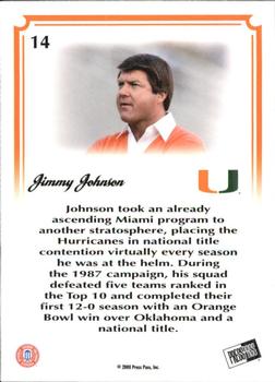 2008 Press Pass Legends Bowl Edition #14 Jimmy Johnson Back