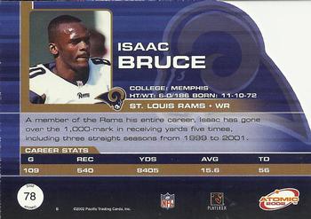 2002 Pacific Atomic #78 Isaac Bruce Back