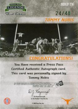 2008 Press Pass Legends Bowl Edition - Bringing Down the Goal Posts Autographs Emerald #BDGP-TN Tommy Nobis Back