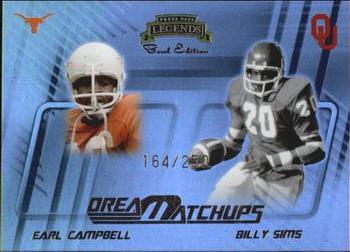 2008 Press Pass Legends Bowl Edition - Dream Matchup #DM-9 Earl Campbell / Billy Sims Front