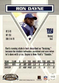 2002 Pacific Exclusive #113 Ron Dayne Back